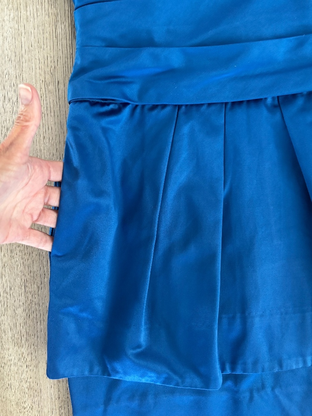BCBGMaxAzria Strapless Peplum Mini Dress - Larkspur Blue Size 0 - Picture 6 of 10